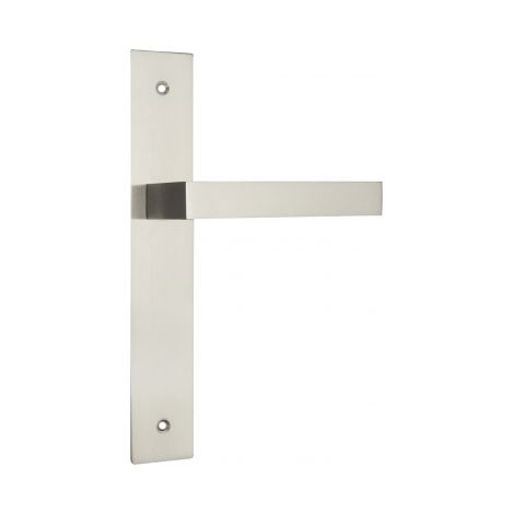 Ouvre&Déco – Poignées de porte d'intérieur NATHAN – Aluminium nickel mat – Entraxe 195 mm – Système sans trou pour installation facile