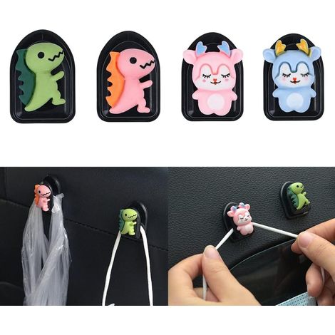 Lot de 4 mini crochets de voiture mignons pour masque, crochets de voiture mignons pour tableau de bord pour clés, crochets de sac à main pour câble (1/5)