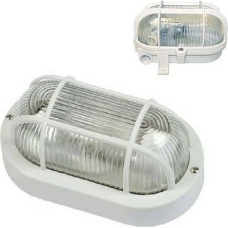 Syntesy 2604 PLAFONIERA OVALE BIANCA Attacco E27 Max 60 W Balcone Terrazza White