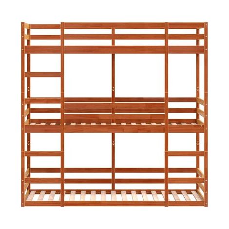 Lit superposé sans matelas, 80 × 200 cm, pin dur, pin massif durable, idéal chambre à coucher, style moderne, montage simple (1/5)