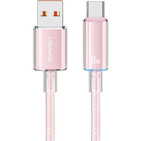 Usams Cloud Series US-SJ658 6A USB-A auf USB-C Kabel 1,2 m Pink (1/5)