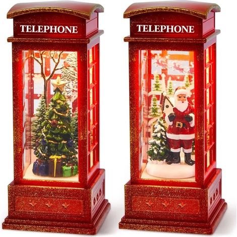 Lot de 2 lanternes LED de Noël Père Noël Sapin de Noël (1/5)