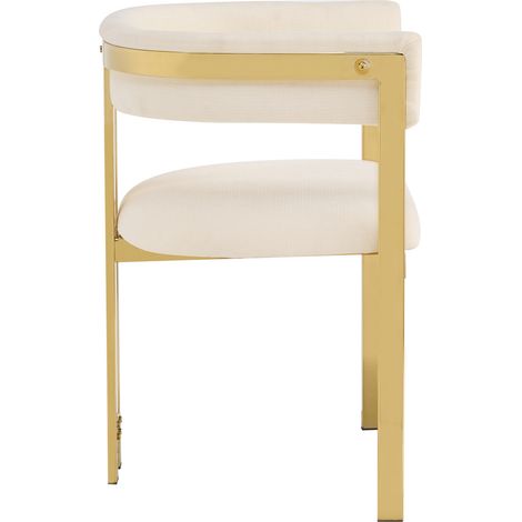 6 sedie da pranzo in chenille beige e oro OKMYHOME (1/2)