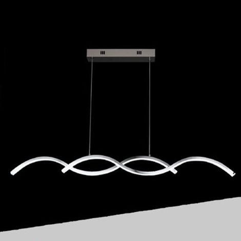 TrAdE Shop Traesio - Lampadario Led A Sospensione Moderno Lampada Twist 26w Cct Luce Variabile 3000k-6500k A43-3c - Argento