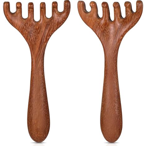 Set mit 2 Kopfhautmassagegeräten aus Holz – Tragbarer Kopfhautkratzer zur Entspannung – Kopfhautmassagegerät – Holzkamm für Mütter, Schwestern und alle, die die Kopfhaut lieben (1/5)