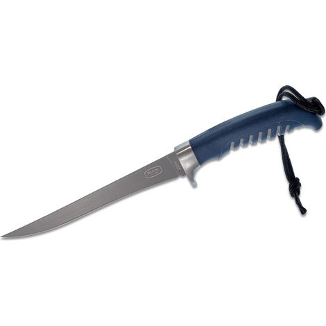 Buck Knives STE-0223BLS Cuchillo fileteador Silver Creek con hoja revestida de titanio 16,2cm con mango de goma . Incluye funda de Nylon moldeado por inyección