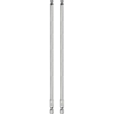 2pcs Embout de Tournevis Hexagonal à Extrémité Sphérique Ensemble 5mm (H5.0) Taille 1/4" Tige Hexagonale 200mm (8") Longueur Embouts à Rotule Magnétique Métrique en Acier S2 (1/5)