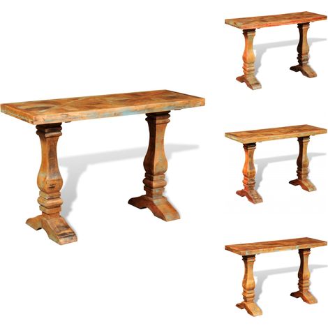 Table console Bois de récupération massif - Table Basse - Table D'appoint - Table Console - Meuble Ancien - Bois Recyclé (1/5)