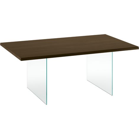 Tavolo Fisso Snooker 200x100 cm, Top in Rovere Termocotto Impiallacciato con Bordo Massellato e Gambe in Vetro Temperato Trasparente (1/3)