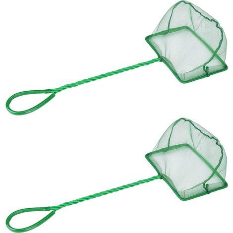 2-Piece Net Set, Soft Nylon Mesh, Durable Plastic Handle, for Small Aquariums (1/5)