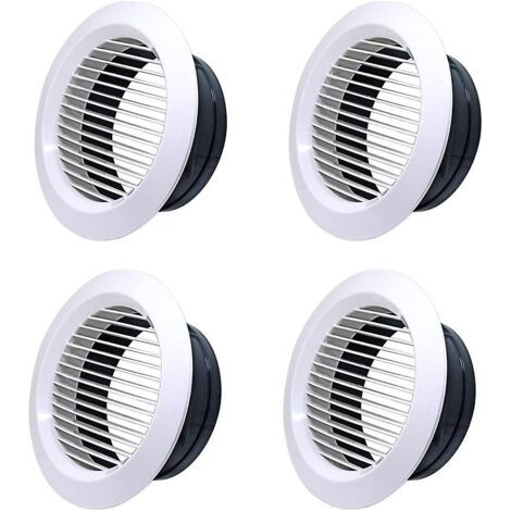 Grilles d'aération rondes pour système de ventilation intérieure - Plastique, 118 mm, lot de 4 (1/5)