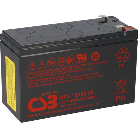 CSB AGM Bleiakku 12V 9,3Ah UPS12460 F2 extrem hochstrom Akku (1/5)