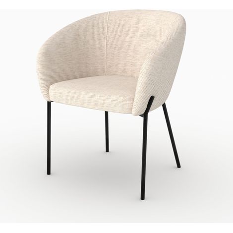 Chaise en tissu blanc chiné - ANDY (1/5)