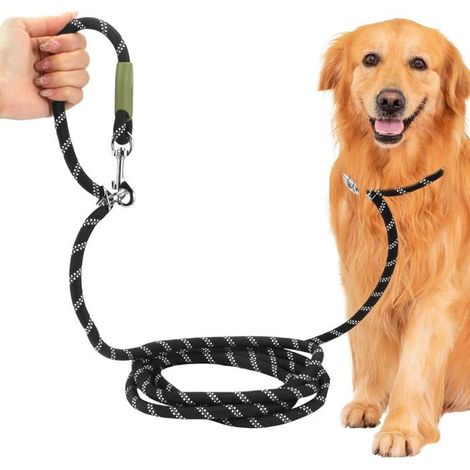 Laisse lasso pour chien - DOK - 2,8 m - 15-60 kg - Réglable - Multiposition - Bandes réfléchissantes - Résistance 200 kg (1/5)