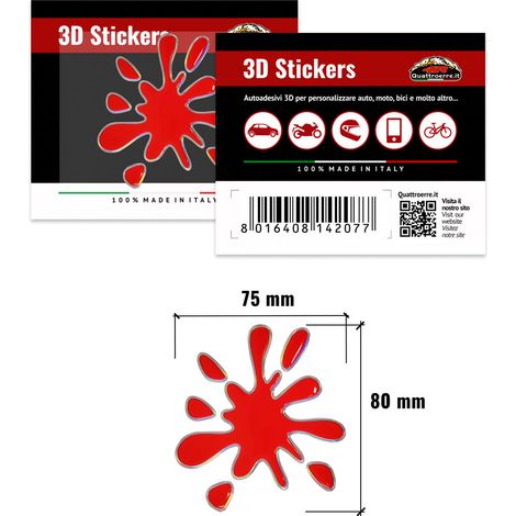 3D Sticker Macchia - Dimensione: 75 X 80 MM