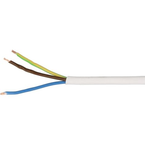 Câble souple en PVC H03VV-F 3G x 0,75 mm² blanc
