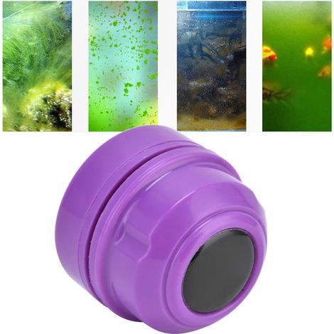 Nettoyeur magnétique pour petit aquarium, grattoir à algues, brosse de nettoyage pour vitres, violet (1/5)