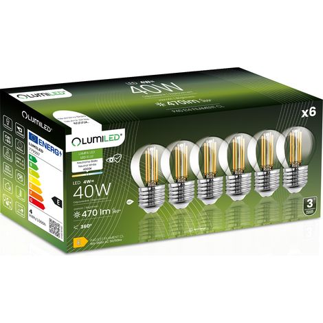 6x LED-Lampe E27 Kugel P45 4W = 40W 470lm 4000K Neutralweiß 360° Leuchtstoffröhre (1/5)