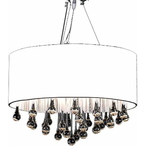 Lustre tendance métal design élégant 50 x 45 x 45 cm éclat lumineux ambiance cosy en métal chromé (1/4)