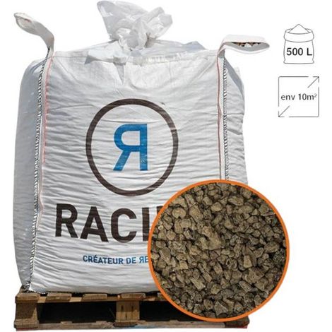 Racine – Paillage minéral pouzzolane grise 7/15 – Big bag 500 litres – Pour terrains en pente – Densité 1.2T/m3