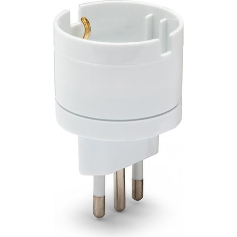 Velamp ADAPT-IT-10S Adattatore da Schuko a Spina Italiana 10A 1500W Certificato Kema CE colore Bianco (1/3)