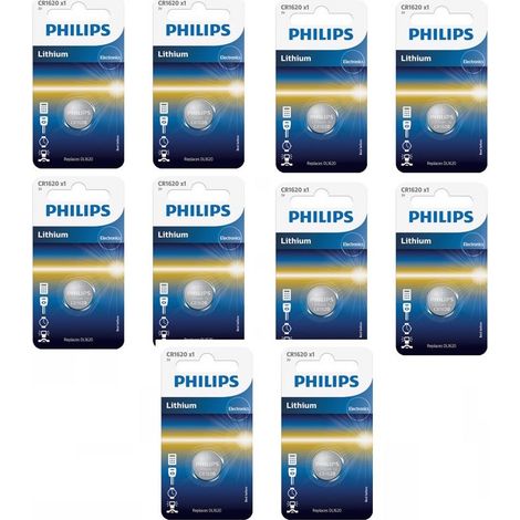 .10 Piles Philips CR1620.