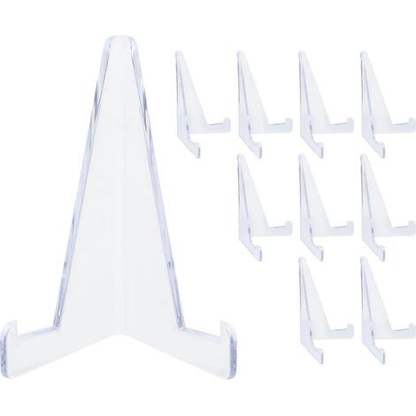 10 présentoirs pour cartes de jeu, supports de présentation en plastique transparent, chevalets d'exposition pour cartes-10X6X4.5CM-Transparent (1/4)