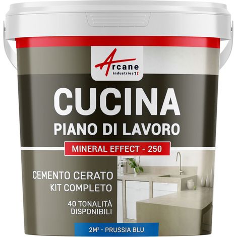 Microcemento cucina: per piano di lavoro e pavimento della cucina - 2 m² (in 2 strati) Blu di Prussia - ARCANE INDUSTRIES