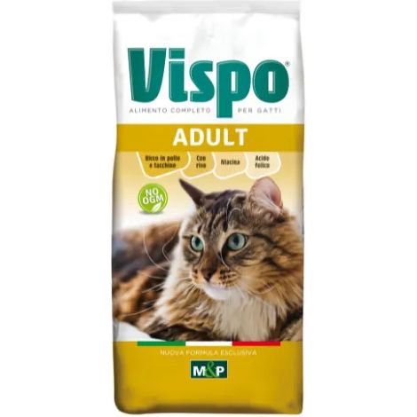 Crocchette gatti adulti Vispo Mignini e Petrini pollo tacchino sacco 1,5kg 20kg - 1,5 Kg