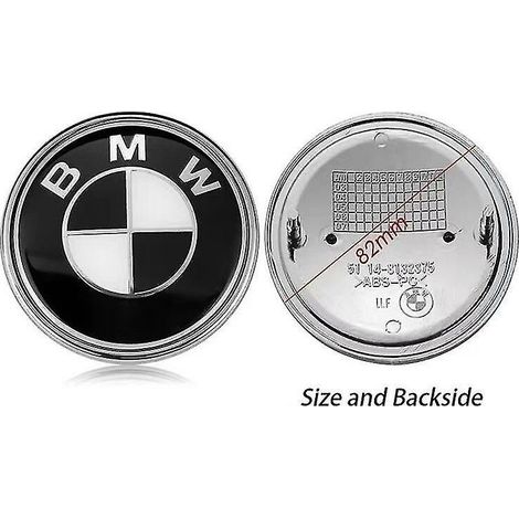 BMW Motorhaubenemblem (82 mm) – ABS-Kunststoff und Aluminium – Wasserdicht und rostfrei – Kompatibel mit X3, X5, 3er, 4er, 5er, 6er, 7er und 8er Reihe – Weiß, 82 mm (1/5)