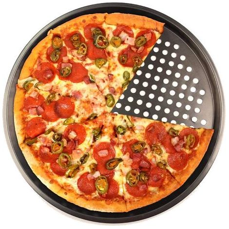 Perforierte Pizzapfanne – 30 cm – Kohlenstoffstahl – Antihaftbeschichtung – Spülmaschinenfest – 1 Stück (1/5)