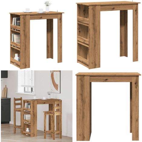 vidaXL Bartisch mit Regal Artisan-Eiche 102x50x103,5 cm (1/5)