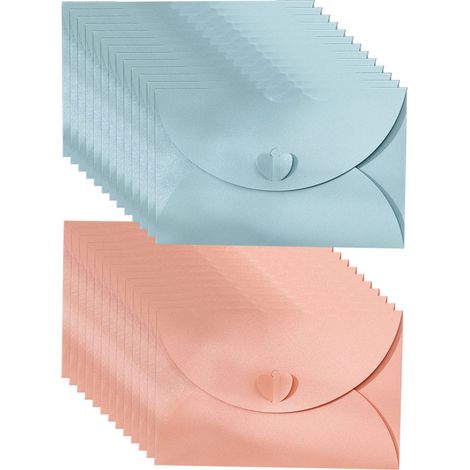 Envelopes - Papier 17.5x11cm - Fermeture Coeur - Mariage Anniversaire Invitation - Lot De 26 (1/5)