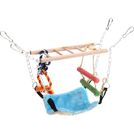 Cage à filet suspendue pour petits animaux, furet, perroquet, Rat, oiseau, corde pivotante (1/5)