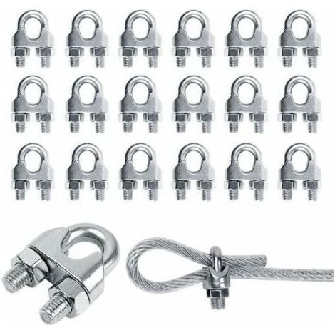 Lot de 20 serre-câbles M3 en acier inoxydable 304 – Pour câbles de 3 mm – Fixation sécurisée pour meubles et voiles d'ombrage (1/5)