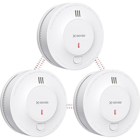 Détecteur de Fumée Interconnecté sans Fil avec Pile Intégrée de 10 Ans, Portée de Transmission de Plus de 250 m (820 Pieds), Conforme à la Norme EN14604, Série Link+, SD19-W, Lot de 3 (1/5)