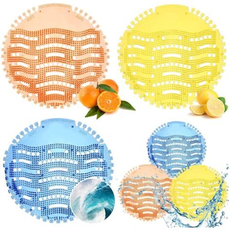 BUNTHAUS 6 pièces de grille pour urinoir avec parfum, grille universelle pour urinoir avec protection anti éclaboussures, protection anti éclaboussures et anti odeurs, insert pour urinoir pour toilett (1/5)
