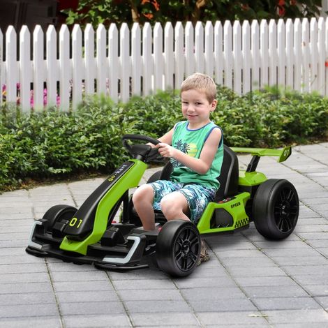 Go-kart elettrico 4V per bambini, fino a 12 km/h, go-kart con funzione drift, 2 motori, sedile regolabile, avviamento graduale. (1/5)