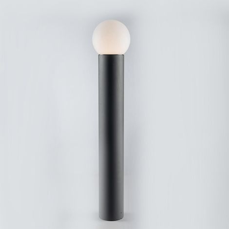 Paletto Esterno Moderno Brooklyn Alluminio Nero Bianco 1 Luce E27 Ip44 (1/3)