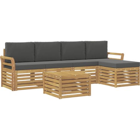 Ensemble de canapés d'extérieur 6 pc Blanc et anthracite vidaXL
