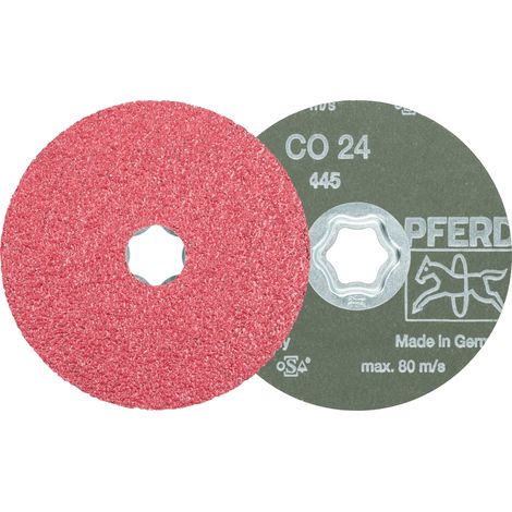 PFERD TOOLS COMBICLICK Keramikkorn Fiberscheibe Ø 115 mm CO24 für hohen Abtrag auf Stahl 25 Stk (1/4)