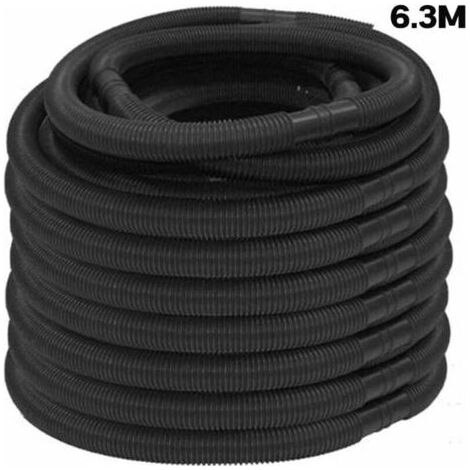 Tuyau pour Piscine, Tuyau Solaire, Accessoires De Nettoyage De Tuyau D'aspiration pour Piscine, Divisible Tous Les 105 cm, Noir, Diamètre 32 mm, Longueur: 6,3 m, résistant aux UV et au Chlore (1/4)