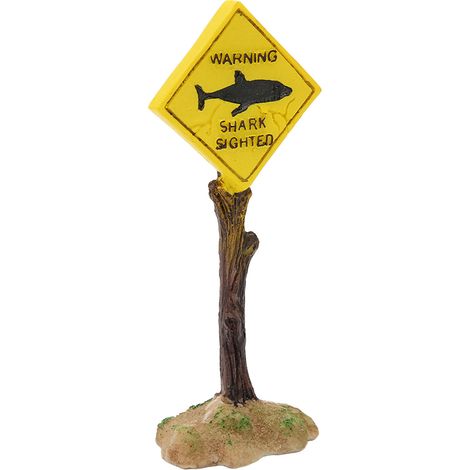 Panneau d'avertissement de requin, décoration d'aquarium, ornements amusants en résine pour toutes sortes d'aménagement paysager (1/5)