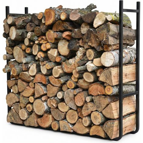 Range bûches XXL extensible - Range bois grande hauteur grosse capacité - Hauteur 1.5 m - Acier revêtement époxy
