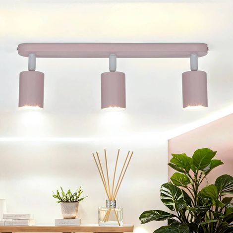 Lampe pour chambre d'enfant métal ajustable rose GU10 3-flamme Lampe pour enfant