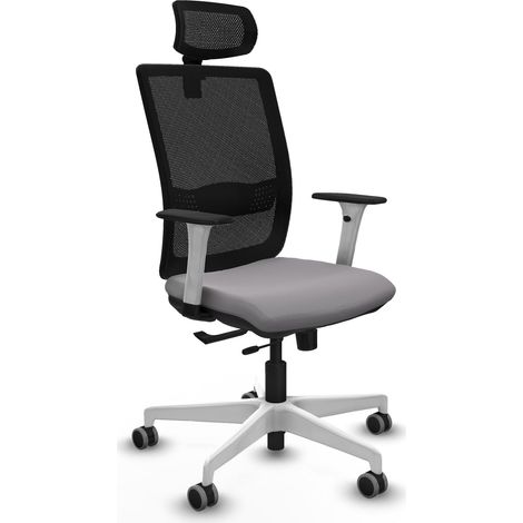 Sedia da ufficio piqueras y crespo Haches grigio similpelle bianco (1/2)