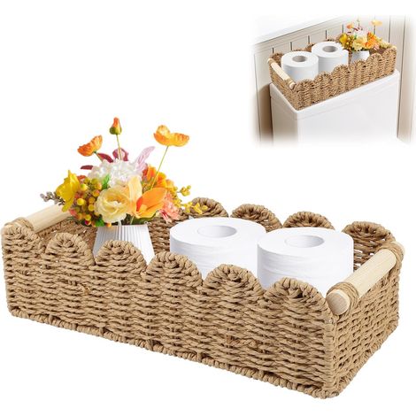 Panier de rangement en macramé tressé pour papier toilette - Style bohème - Pour salle de bain, chambre à coucher et chambre de bébé (1/5)