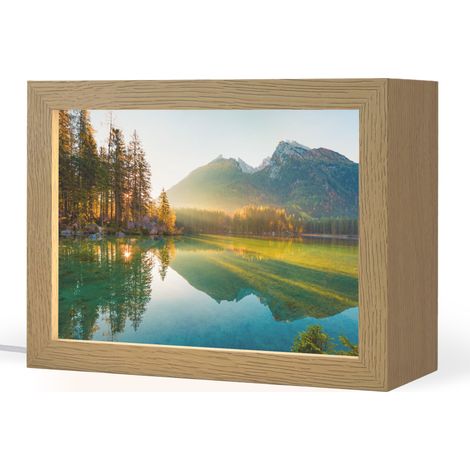 TABLE LAMP Lake - Forest - Mountains - Nature - Sun - Landscape 20x15 cm