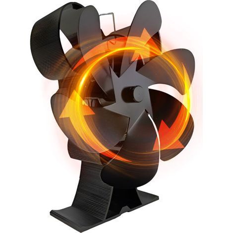 Ventilateur de Poêle à Bois - Ventilateur de Cheminée avec 6 Pales - Ventilateur Auto Alimenté - Ventilateur Alimenté par la Chaleur pour Poêle à Bois/Cheminée/Gaz/Bûches de Poêle (1/5)