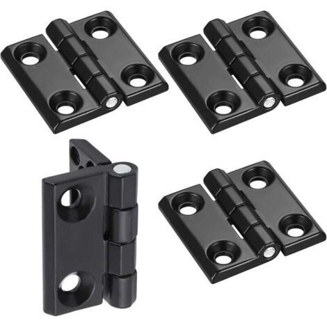 4 Pièces Trous de Charnière Plats Pliants Butt Charnière à roulement billes Noir Charnières Aluminium Exterieur Charnière Inox Charniere Porte Lourde